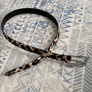 WHBM Calf Hair Leopard Print Belt